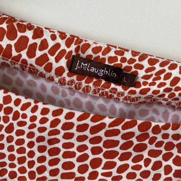 J. MCLAUGHLIN Orange Giraffe Print Side Gathered Catalina Cloth Tunic Top! Large - Picture 7 of 8